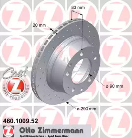 Тормозной диск (ZIMMERMANN: 460.1009.52)