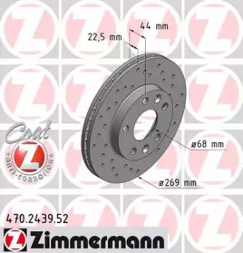 Тормозной диск (ZIMMERMANN: 470.2439.52)