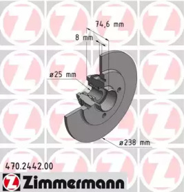 Тормозной диск (ZIMMERMANN: 470.2442.00)