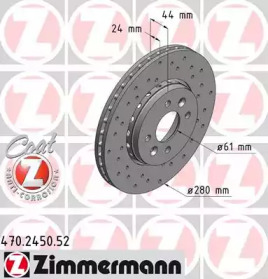 Тормозной диск (ZIMMERMANN: 470.2450.52)