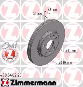 Тормозной диск (ZIMMERMANN: 470.5402.20)