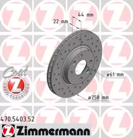 Тормозной диск (ZIMMERMANN: 470.5403.52)