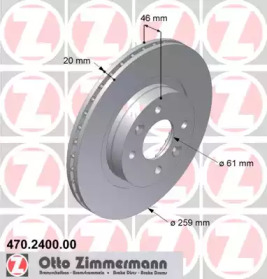 Тормозной диск (ZIMMERMANN: 470.2400.00)