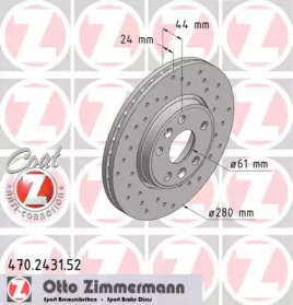 Тормозной диск (ZIMMERMANN: 470.2431.52)