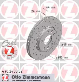 Тормозной диск (ZIMMERMANN: 470.2433.52)