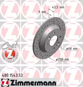 Тормозной диск (ZIMMERMANN: 480.1543.52)