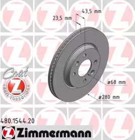 Тормозной диск (ZIMMERMANN: 480.1544.20)