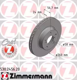 Тормозной диск (ZIMMERMANN: 530.2456.20)