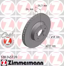 Тормозной диск (ZIMMERMANN: 530.2457.20)