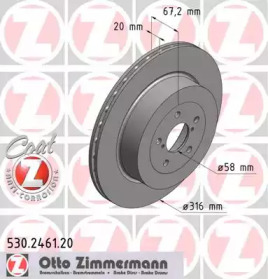 Тормозной диск (ZIMMERMANN: 530.2461.20)