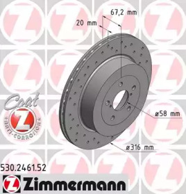 Тормозной диск (ZIMMERMANN: 530.2461.52)