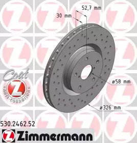 Тормозной диск (ZIMMERMANN: 530.2462.52)