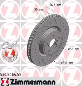 Тормозной диск (ZIMMERMANN: 530.2464.52)