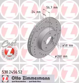 Тормозной диск (ZIMMERMANN: 530.2456.52)