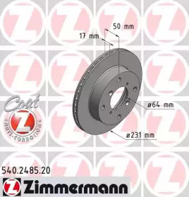 Тормозной диск (ZIMMERMANN: 540.2485.20)