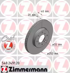 Тормозной диск (ZIMMERMANN: 540.2491.20)