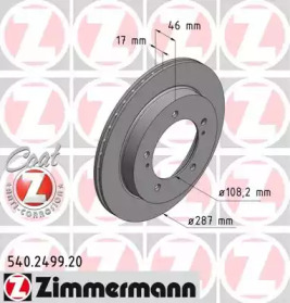 Тормозной диск (ZIMMERMANN: 540.2499.20)