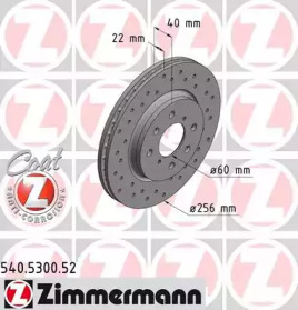 Тормозной диск (ZIMMERMANN: 540.5300.52)