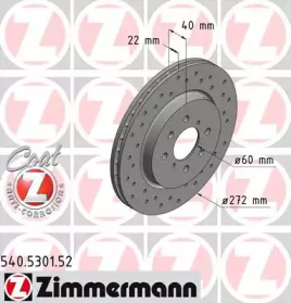 Тормозной диск (ZIMMERMANN: 540.5301.52)