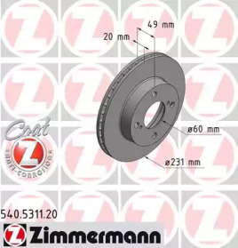 Тормозной диск (ZIMMERMANN: 540.5311.20)