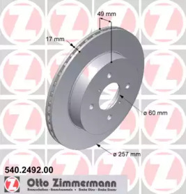 Тормозной диск (ZIMMERMANN: 540.2492.00)