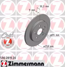 Тормозной диск (ZIMMERMANN: 590.2819.20)