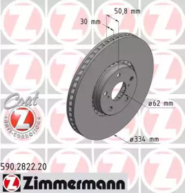 Тормозной диск (ZIMMERMANN: 590.2822.20)