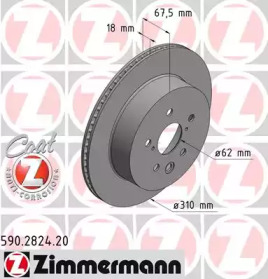 Тормозной диск (ZIMMERMANN: 590.2824.20)