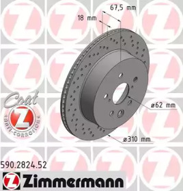 Тормозной диск (ZIMMERMANN: 590.2824.52)