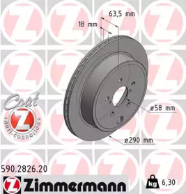 Тормозной диск (ZIMMERMANN: 590.2826.20)