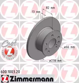 Тормозной диск (ZIMMERMANN: 600.1003.20)