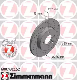 Тормозной диск (ZIMMERMANN: 600.1602.52)