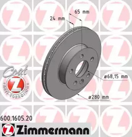 Тормозной диск (ZIMMERMANN: 600.1605.20)