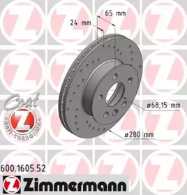 Тормозной диск (ZIMMERMANN: 600.1605.52)