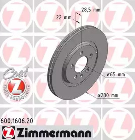 Тормозной диск (ZIMMERMANN: 600.1606.20)