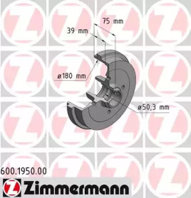 Тормозный барабан (ZIMMERMANN: 600.1950.00)