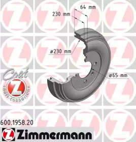 Тормозный барабан (ZIMMERMANN: 600.1958.20)