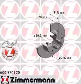 Тормозной диск (ZIMMERMANN: 600.3201.20)