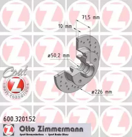 Тормозной диск (ZIMMERMANN: 600.3201.52)