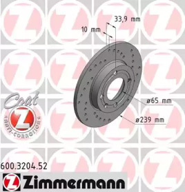 Тормозной диск (ZIMMERMANN: 600.3204.52)