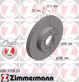 Тормозной диск (ZIMMERMANN: 600.3209.20)