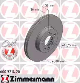 Тормозной диск (ZIMMERMANN: 600.3214.20)