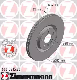 Тормозной диск (ZIMMERMANN: 600.3215.20)