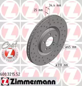 Тормозной диск (ZIMMERMANN: 600.3215.52)