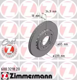 Тормозной диск (ZIMMERMANN: 600.3218.20)