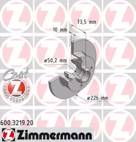 Тормозной диск (ZIMMERMANN: 600.3219.20)