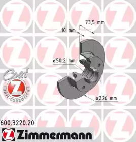 Тормозной диск (ZIMMERMANN: 600.3220.20)