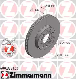 Тормозной диск (ZIMMERMANN: 600.3221.20)