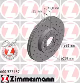 Тормозной диск (ZIMMERMANN: 600.3221.52)