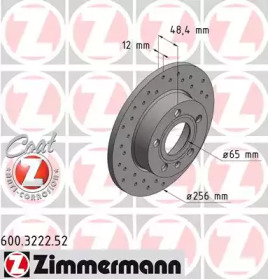 Тормозной диск (ZIMMERMANN: 600.3222.52)